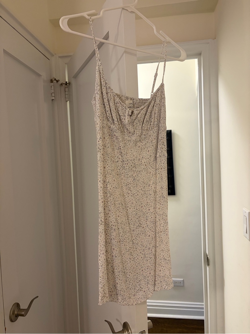 Wilfred Cream Mini Floral Slip Midi Dress